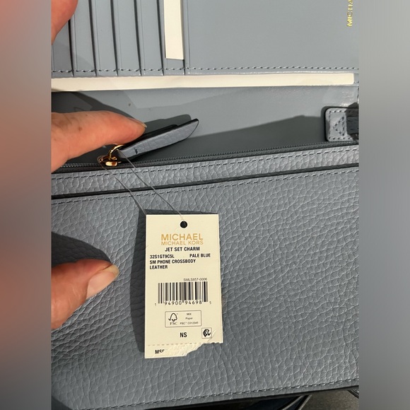 Michael Kors Womens Jet Set Charm Small Phone Crossbody | pale blue - Picture 5 of 6